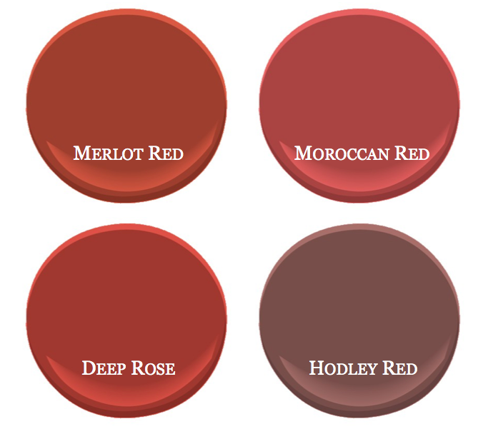 Bestselling red paint colors, via #RoomLust